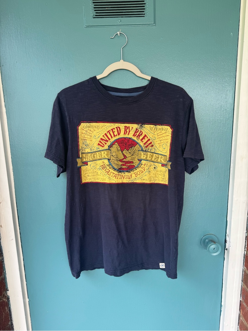 United By Blue United By Brew Lager Beer Graphic Tee Medium Organic Cotton